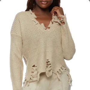 BN Sealed In Bag Ripped Hem V Neck Sweater